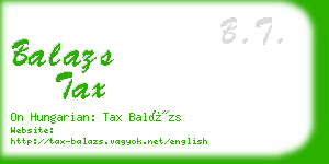 balazs tax business card